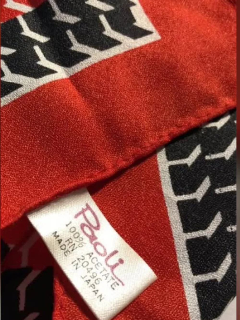 Red Black White Houndstooth Scarf Paoli